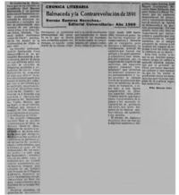 Balmaceda y la contrarevolución de 1891