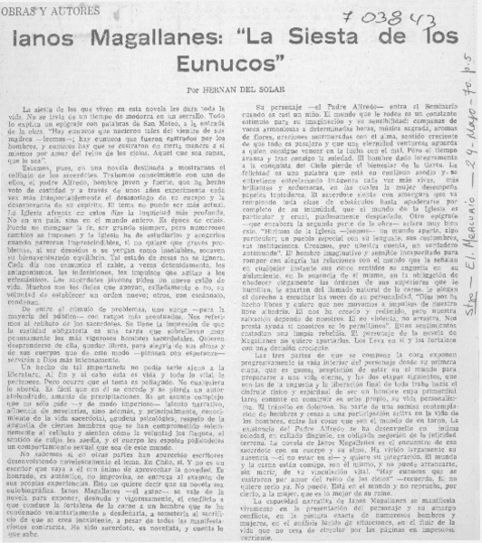 Ianos Magallanes, "La siesta de los eunucos"