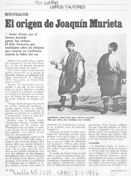 El origen de Joaquín Murieta