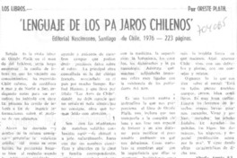 Lenguaje de los pájaros chilenos"