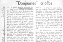 "Donjuanes" criollos