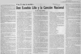 Don Eusebio Lillo y la Canción Nacional