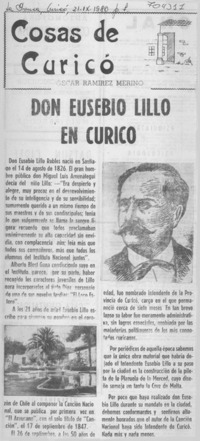 Don Eusebio Lillo en Curicó