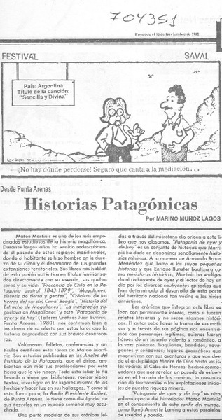 Historias Patagónicas