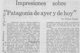 Impresiones sobre "Patagonia de ayer y de hoy"