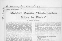 Mahfud Massis, "Testamentos sobre la piedra"