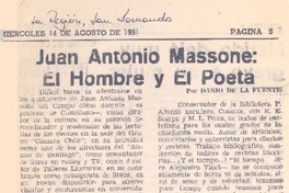 Juan Antonio Massone, el hombre y el poeta