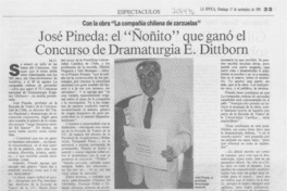 José Pineda: el "ñonito" que ganó el concurso de dramarturgia E. Dittborn.