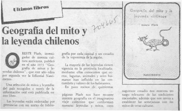 Geografía del mito y la leyenda chilenos.