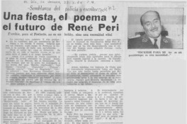 Una fiesta, el poema y el futuro de René Peri.