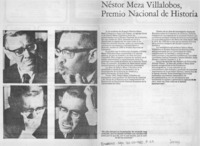 Néstor Meza Villalobos, Premio Nacional de Historia.