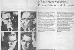 Néstor Meza Villalobos, Premio Nacional de Historia.