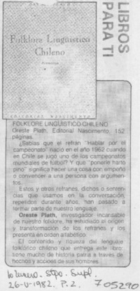 Folcklore linguístico chileno.