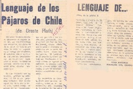 Lenguaje de los pájaros de Chile