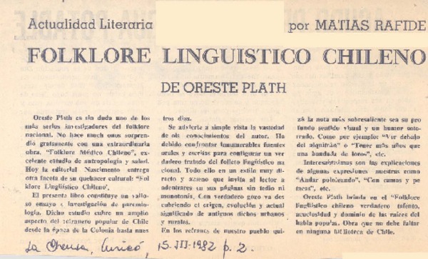 Folklore lingüístico chileno