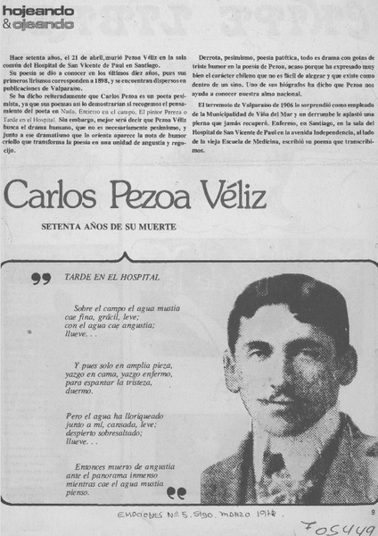 Carlos Pezoa Véliz.