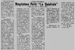 Magdalena Petit: "la Quintrala"