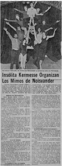 Insólita kermesse organizan los mimos de Noisvander.