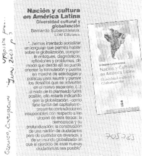 Nación y cultura en América Latina.