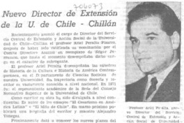 Nuevo director de extensión de la U. de Chile-Chillán.