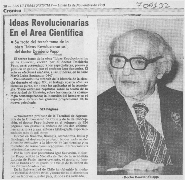 Ideas revolucionarias en el área científica.