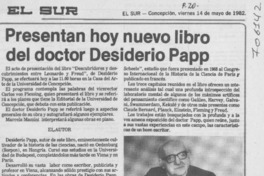 Presentan hoy nuevo libro del doctor Desiderio Papp.