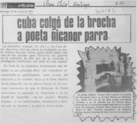 Cuba colgó de la brocha a poeta Nicanor Parra.