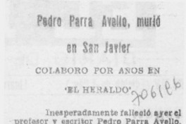 Pedro Parra Avello, murió en San Javier