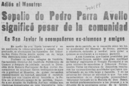 Sepelio de Pedro Parra Avello significó pesar de la comunidad.