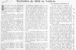 Noviembre de 1850 en Valdivia