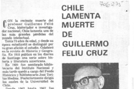 Chile lamenta muerte de Guillermo Feliú Cruz.