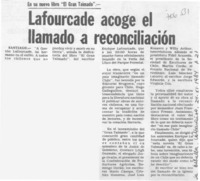 Lafourcade acoge el llamado a reconciliación.