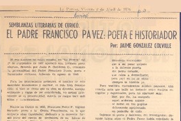 El padre Francisco Pavez, poeta e historiador