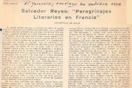 Salvador Reyes, "Peregrinajes literarios en Francia"