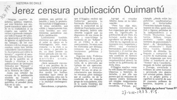 Jerez censura publicación Quimantú.