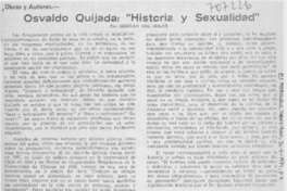 Osvaldo Quijada: "Historia y sexualidad"