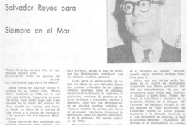 Salvador Reyes para siempre en el mar.
