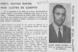 Poeta Matías Rafide, hijo ilustre de Curepto.