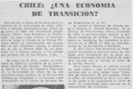 Chile, ¿una economía de transición?