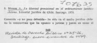 La libertad provisional en el ordenamiento jurídico chileno.