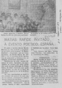 Matías Rafide invitado a evento poético: España.