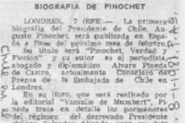 Biografía de Pinochet.