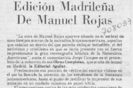 Edición madrileña de Manuel Rojas.