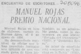 Manuel Rojas Premio Nacional.