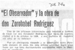 "El Observador" y la obra de don Zorobabel Rodríguez.