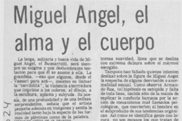 Miguel Angel, el alma y el cuerpo