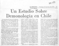 Un Estudio sobre demonología en Chile.