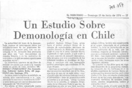 Un Estudio sobre demonología en Chile.