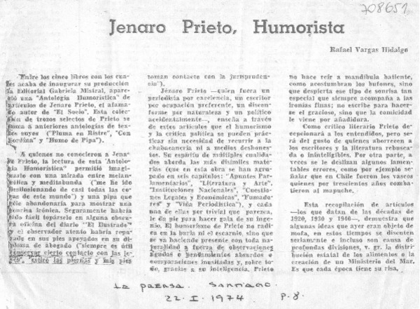 Jenaro Prieto, humorista