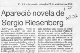 Apareció novela de Sergio Riesenberg.